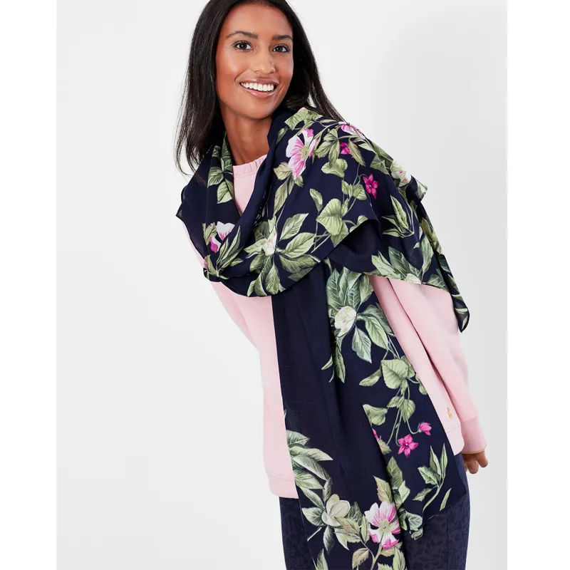 Joules Eco Conway Lightweight Printed Scarf - Navy Floral-2