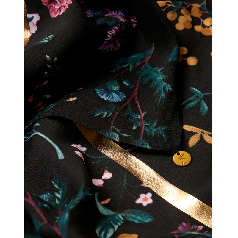 Joules Eco Conway Lightweight Printed Scarf - Black Botanical-3