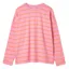 Joules Ellie Ladies Long Sleeve Dropped Shoulder Top - Pink Red Stripe