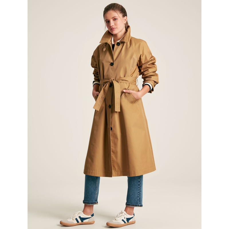 Joules Epwell Ladies Waterproof Belted Trench Coat - Tan-1