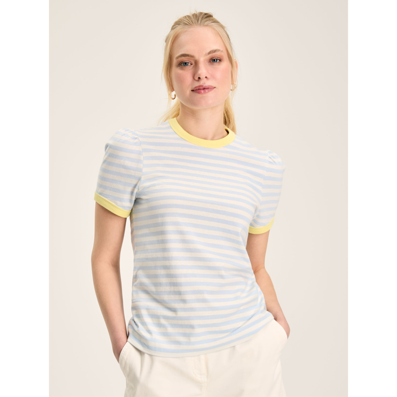 Joules Erin Ladies Short Sleeve T-Shirt  - Blue Stripe-1