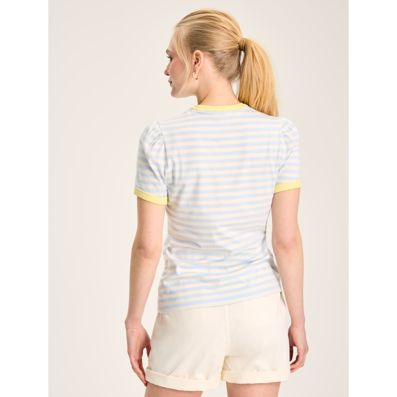 Joules Erin Ladies Short Sleeve T-Shirt  - Blue Stripe-2