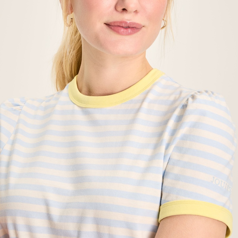 Joules Erin Ladies Short Sleeve T-Shirt  - Blue Stripe-3