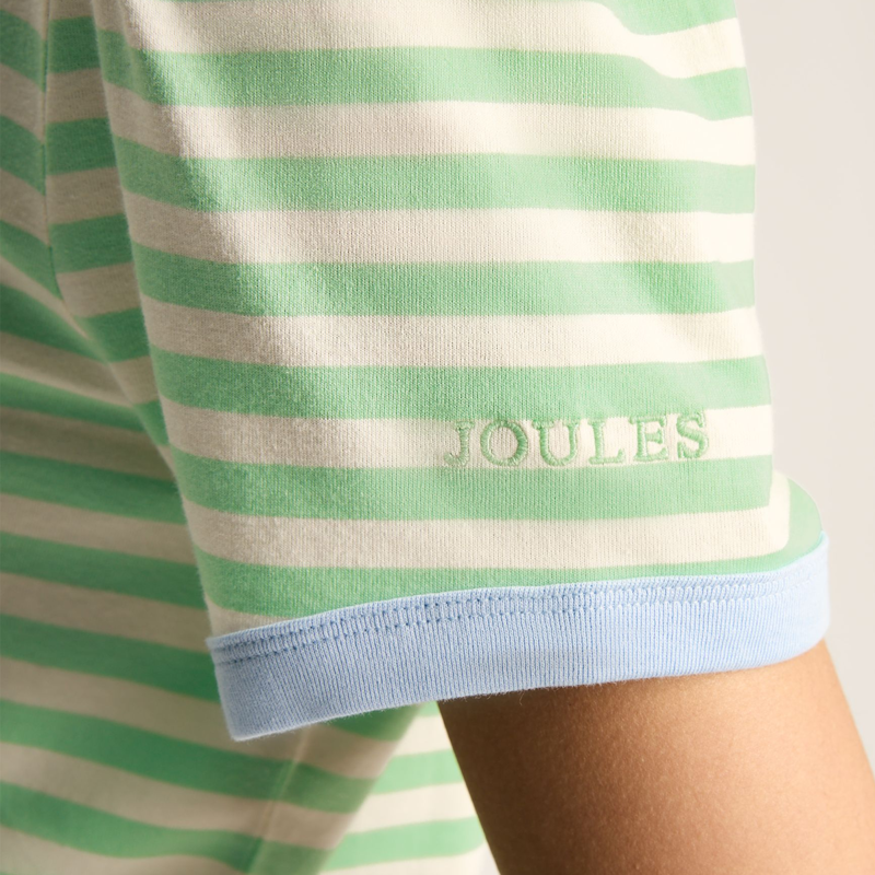 Joules Erin Ladies Short Sleeve T-Shirt - Green Stripe-4
