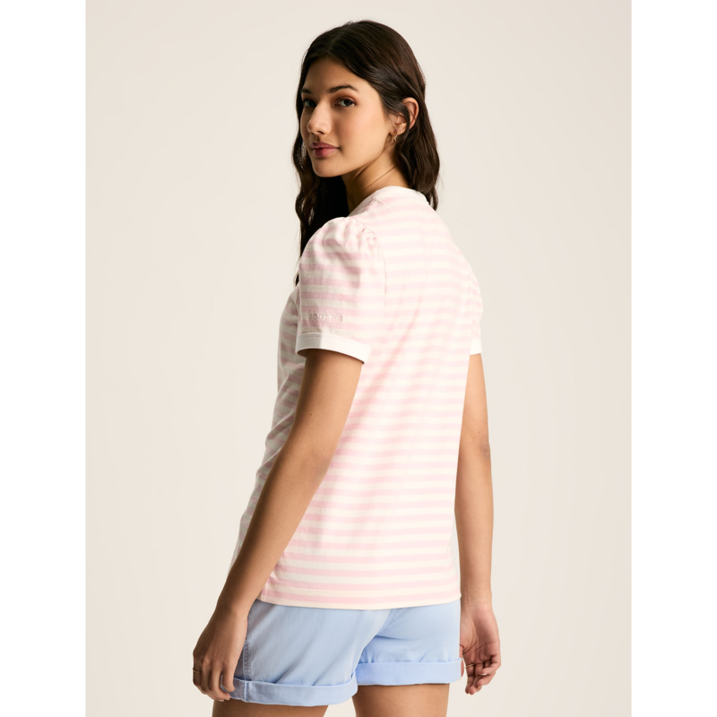 Joules Erin Ladies Short Sleeve T-Shirt - Pink Stripe-2