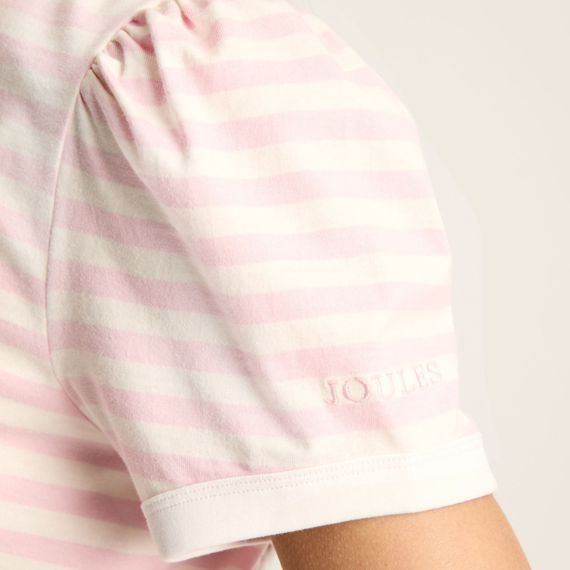 Joules Erin Ladies Short Sleeve T-Shirt - Pink Stripe-3