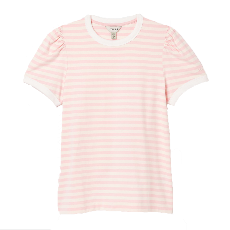 Joules Erin Ladies Short Sleeve T-Shirt - Pink Stripe