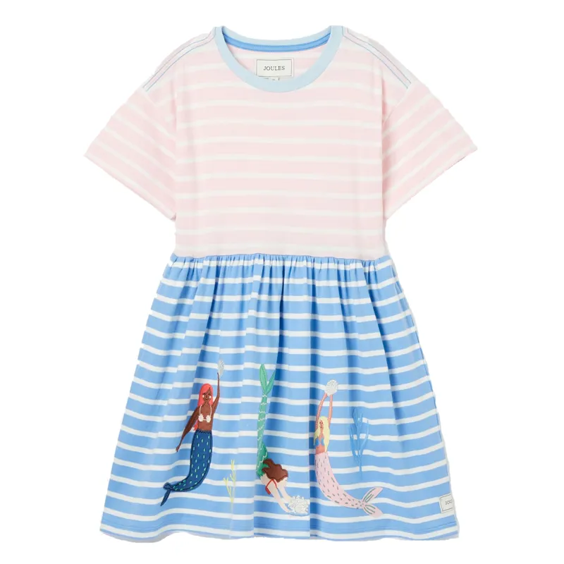 Joules Girls' Skye Jersey T-Shirt Dress - Multi Stripe