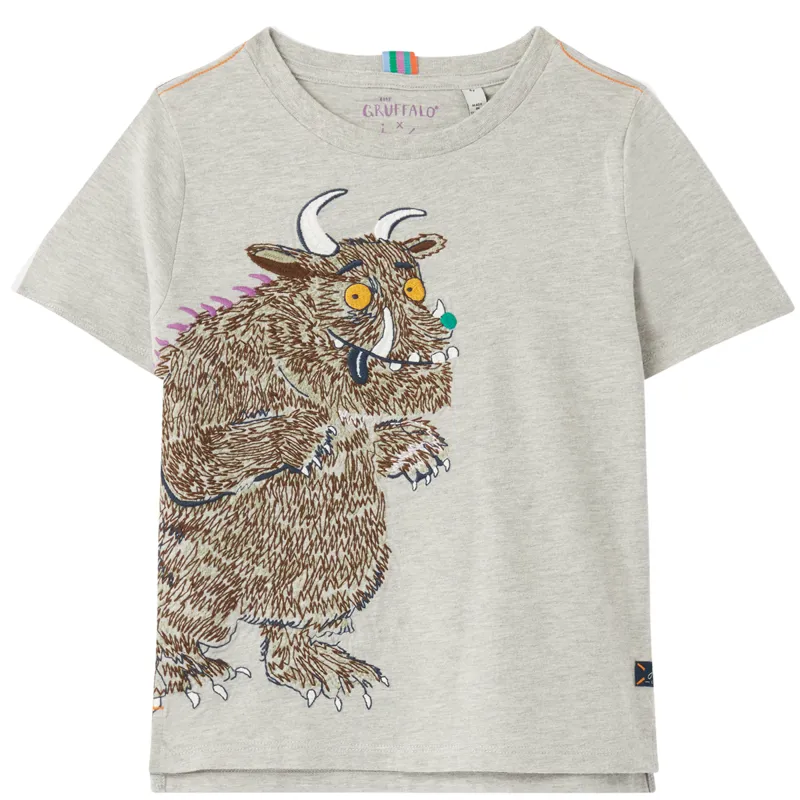 Joules Gruffalo Archie Short Sleeve T-Shirt - Grey Marl
