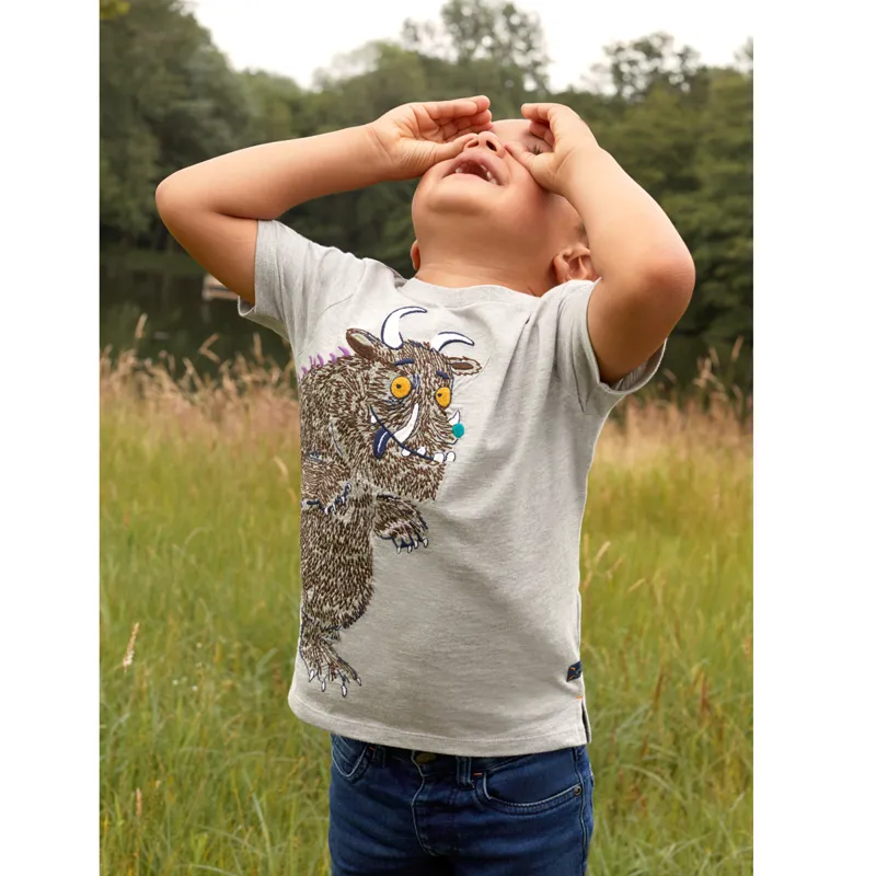 Joules Gruffalo Archie Short Sleeve T-Shirt - Grey Marl-1
