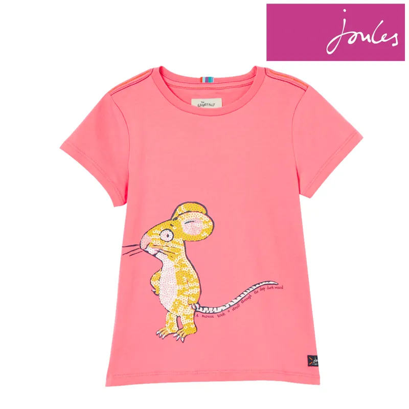 Joules Gruffalo Astra Artwork Top - Pink Mouse