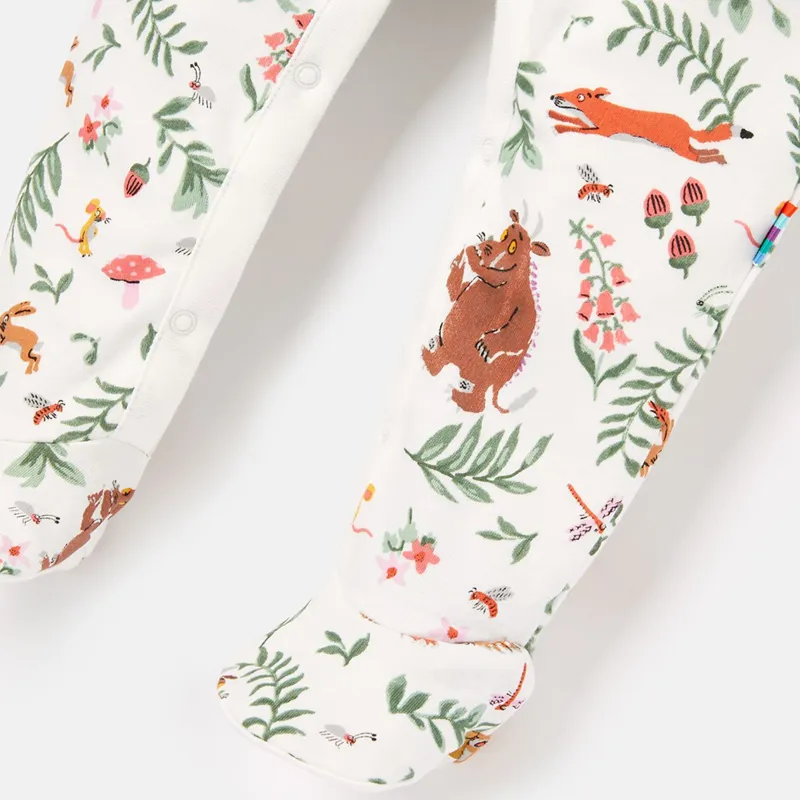 Joules Gruffalo Razamataz Printed Babygrow - Gruffalo White Floral-2