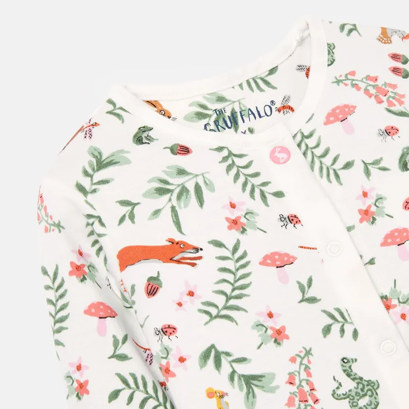 Joules Gruffalo Razamataz Printed Babygrow - Gruffalo White Floral-1
