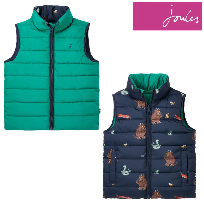 Joules Gruffalo Flip It Reversible Gilet - Gruffalo Navy
