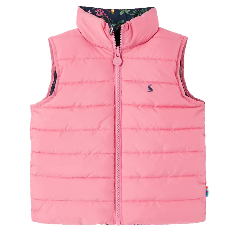 Joules Gruffalo Flip It Reversible Gilet - Gruffalo Blue Foral-1