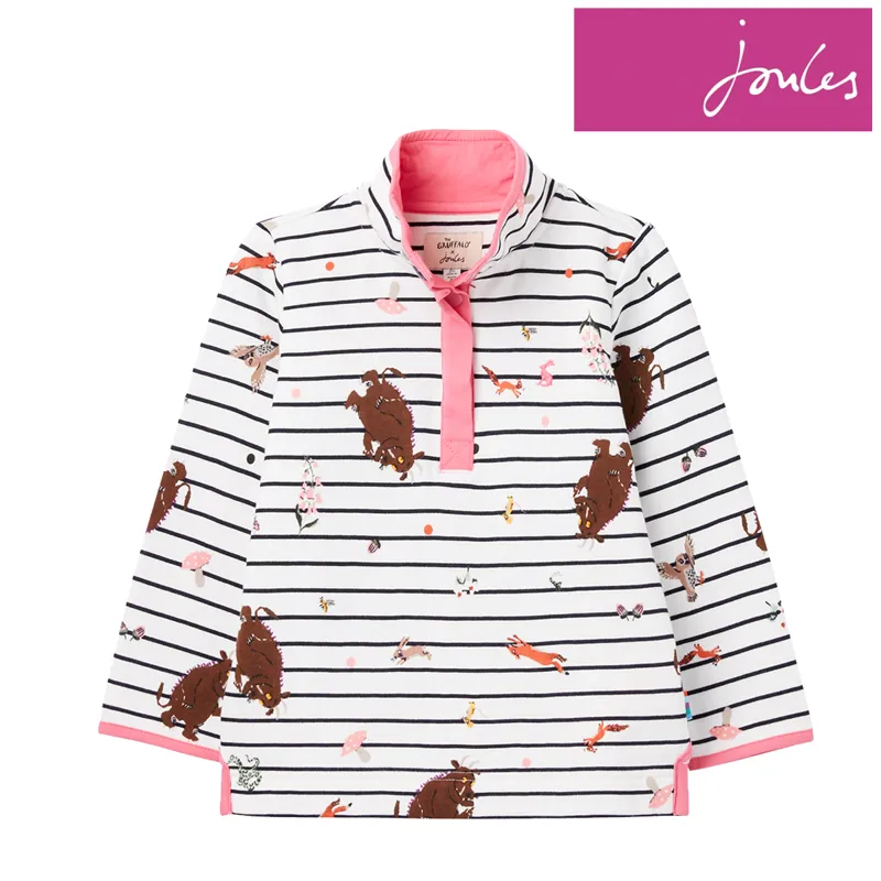 Joules Gruffalo Saunton Half Zip Sweatshirt - Gruffalo White Stripe