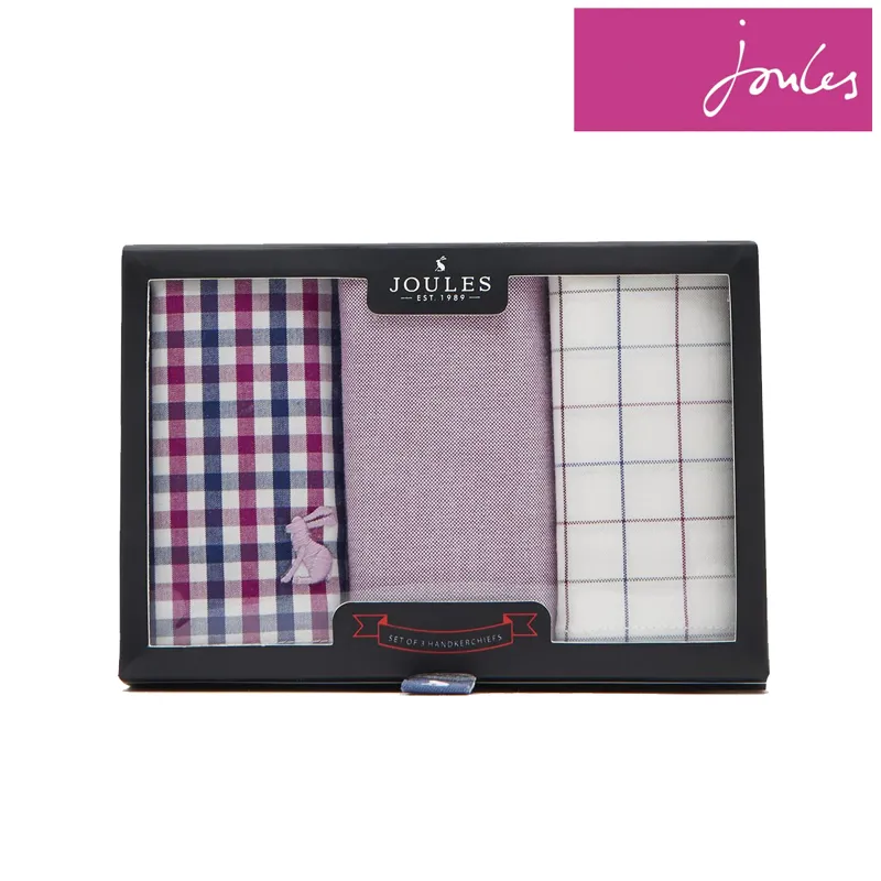 Joules Hankypanky 3 Pack Hankerchief Set Z - Pink Multi 