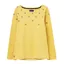 Joules Harbour Print Long Sleeve Jersey Top - Gold Bee Stripe