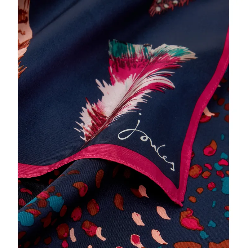 Joules Louise Large Printed Silk Scarf - Hotch Potch -3