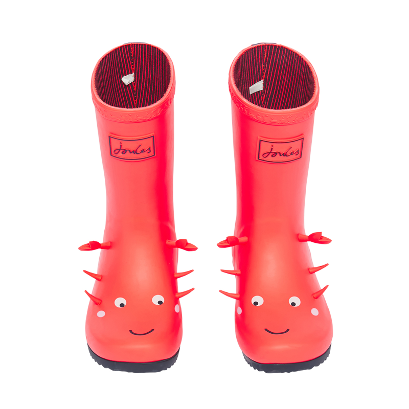 Joules Junior Roll Up Flexible Printed Wellies - Orange Crab-3