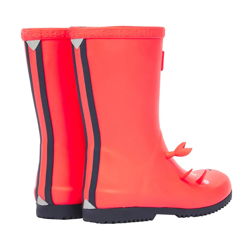 Joules Junior Roll Up Flexible Printed Wellies - Orange Crab-1