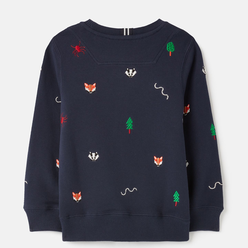 Joules Jonti Embroidered Crew Neck Sweatshirt - Navy Woodland-1