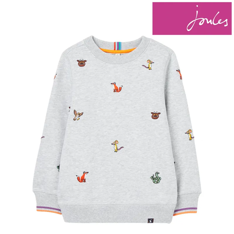 Joules Gruffalo Jonti Crew Neck Sweatshirt - Grey Gruffalo Icons