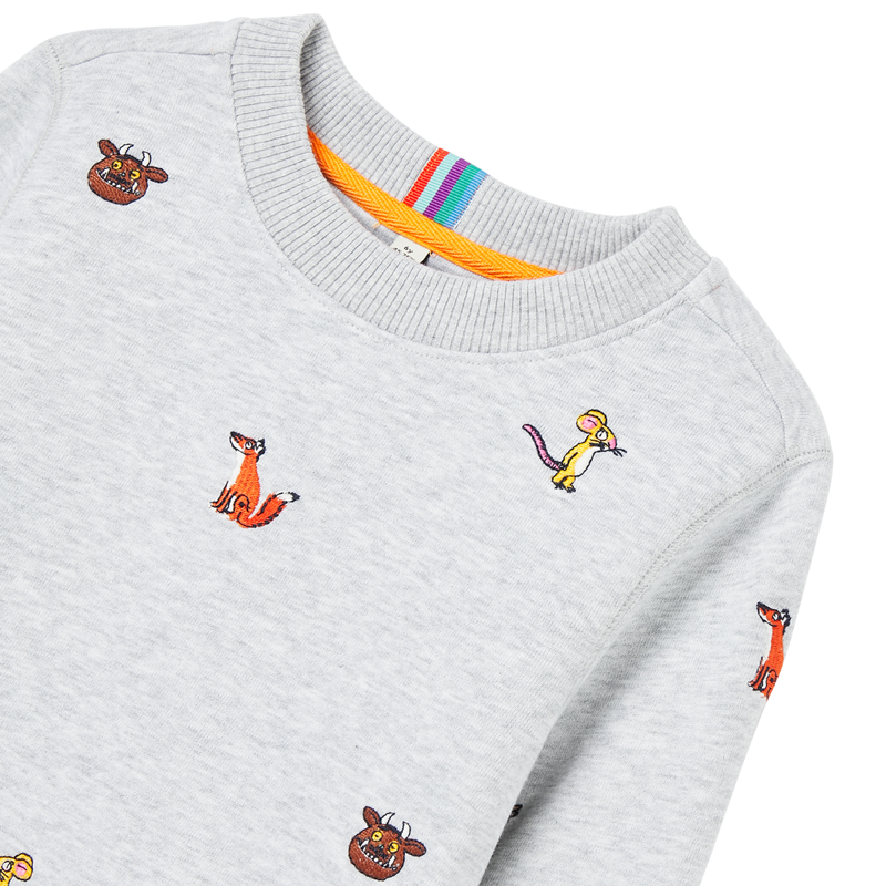 Joules Gruffalo Jonti Crew Neck Sweatshirt - Grey Gruffalo Icons-3