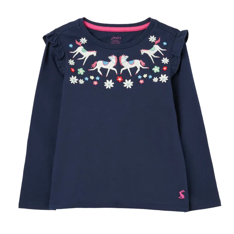 Joules Joya Long Sleeve T-Shirt - Navy Horse Floral