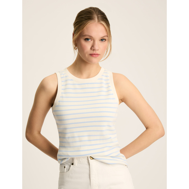 Joules Ladies Harbour Vest - Blue Cream Stripe-2