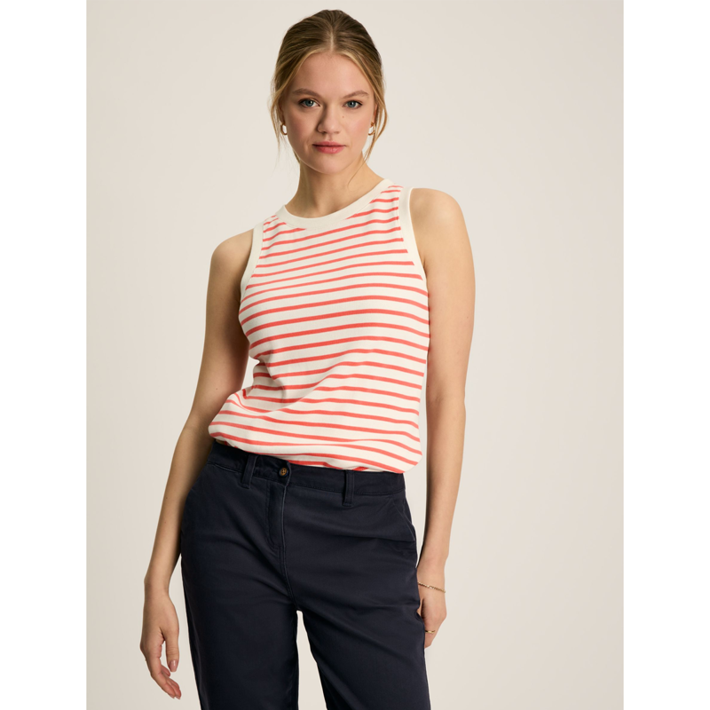Joules Ladies Harbour Vest - Coral Stripe-2