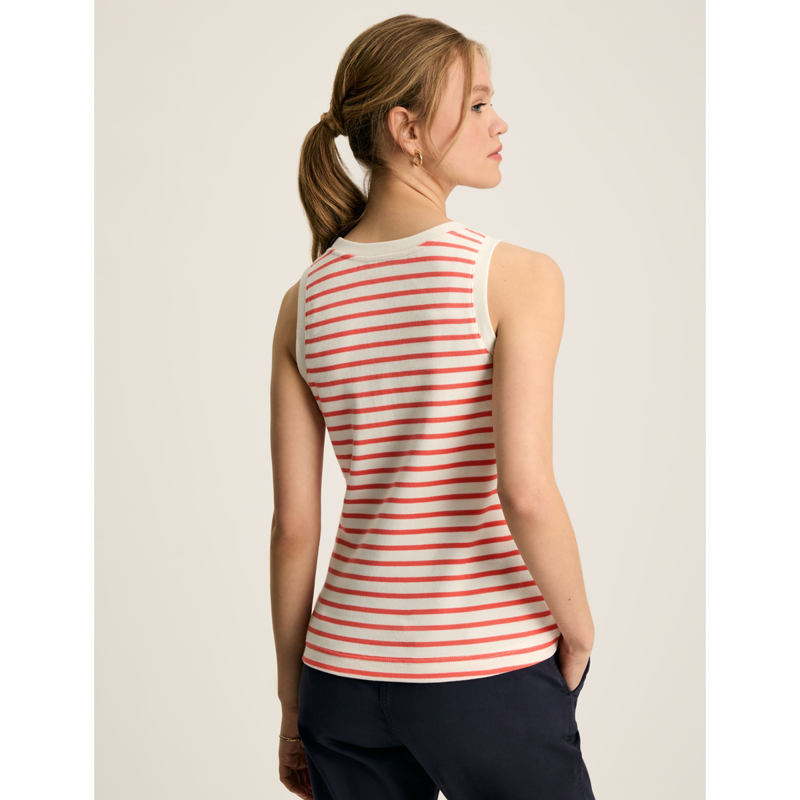 Joules Ladies Harbour Vest - Coral Stripe-3