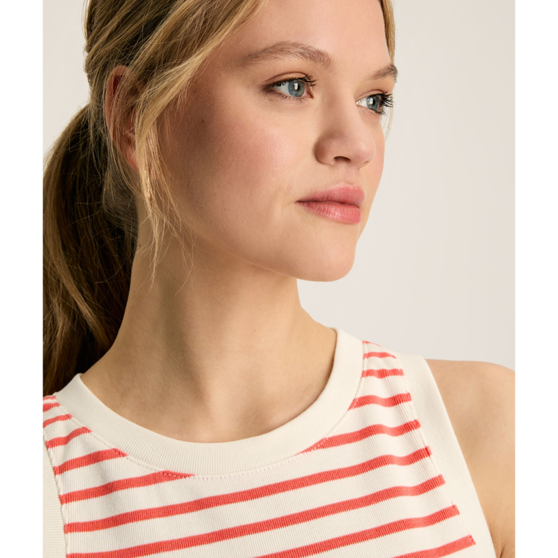 Joules Ladies Harbour Vest - Coral Stripe-5