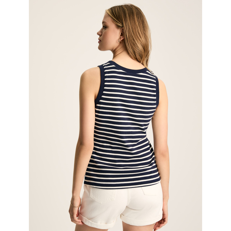 Joules Ladies Harbour Vest - Navy Cream Stripe-2