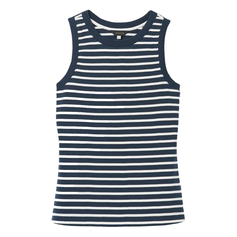 Joules Ladies Harbour Vest - Navy Cream Stripe