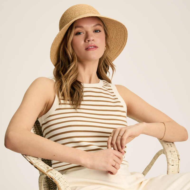 Joules Ladies Harbour Vest - Tan Stripe-4