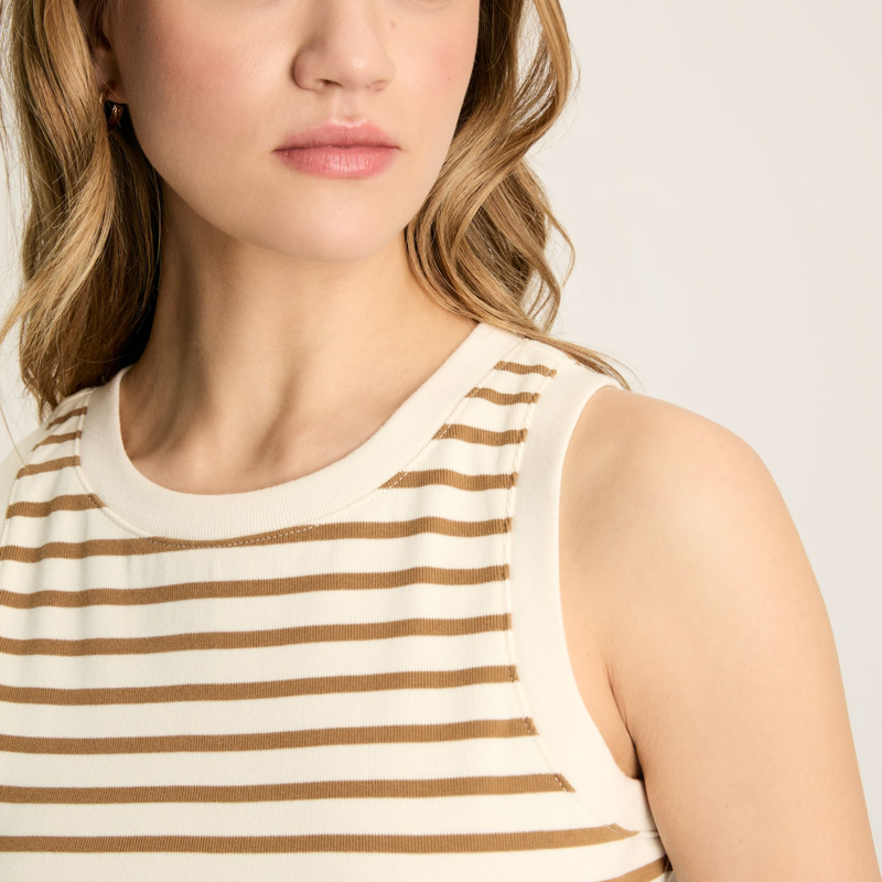 Joules Ladies Harbour Vest - Tan Stripe-3