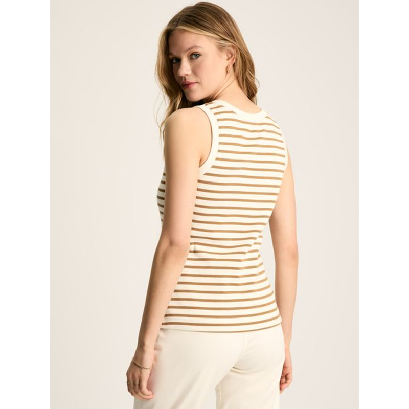 Joules Ladies Harbour Vest - Tan Stripe-2