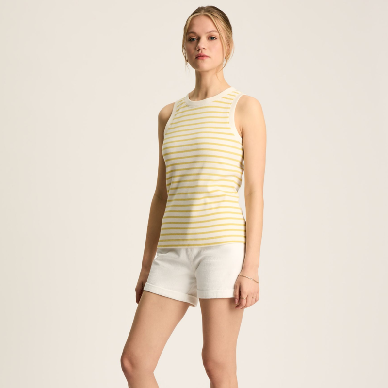 Joules Ladies Harbour Vest - Yellow Stripe-1