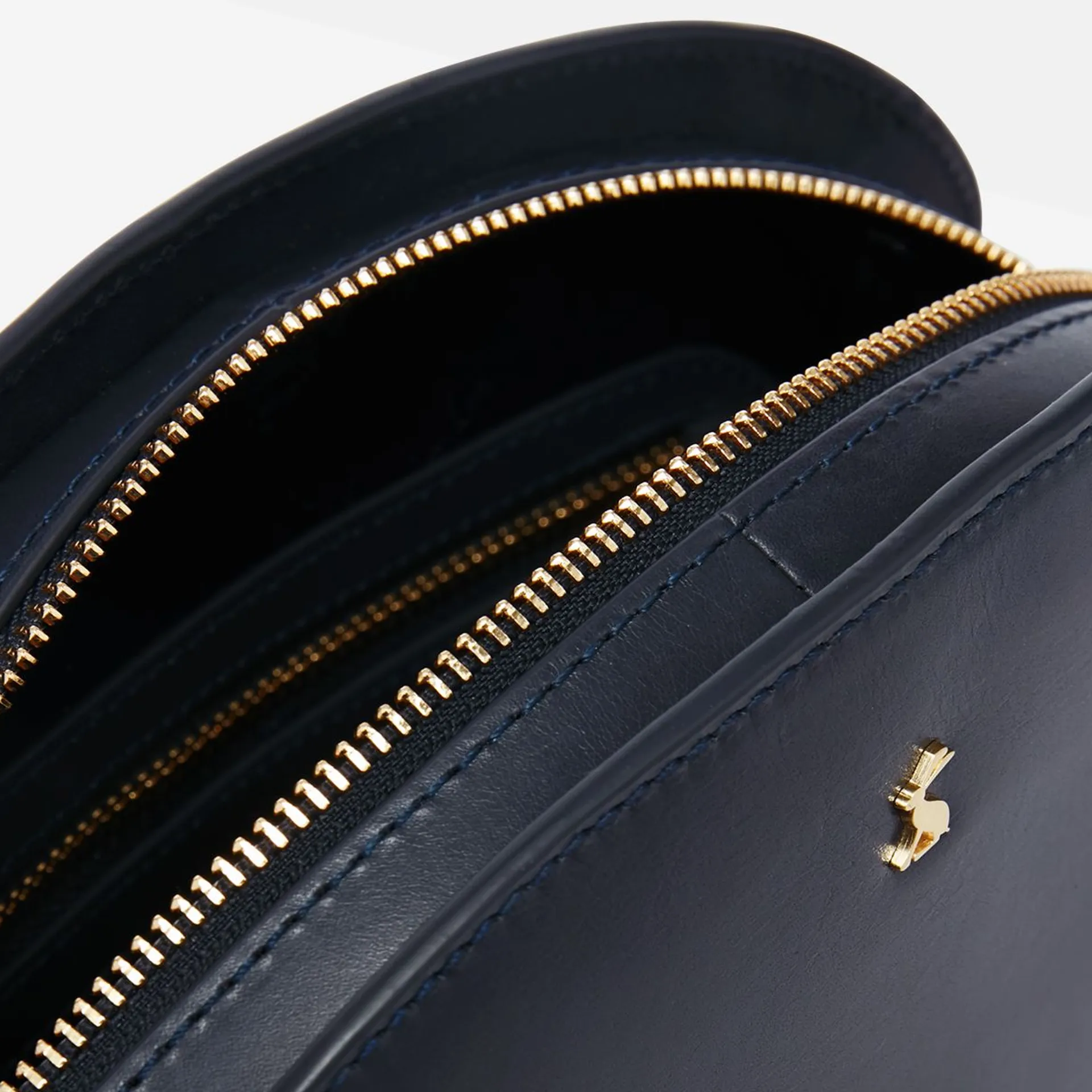 Joules Langton Leather Cross Body Bag French Navy