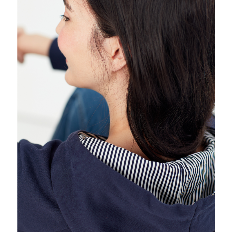 Joules Lil Raglan Hooded Sweatshirt - French Navy-4