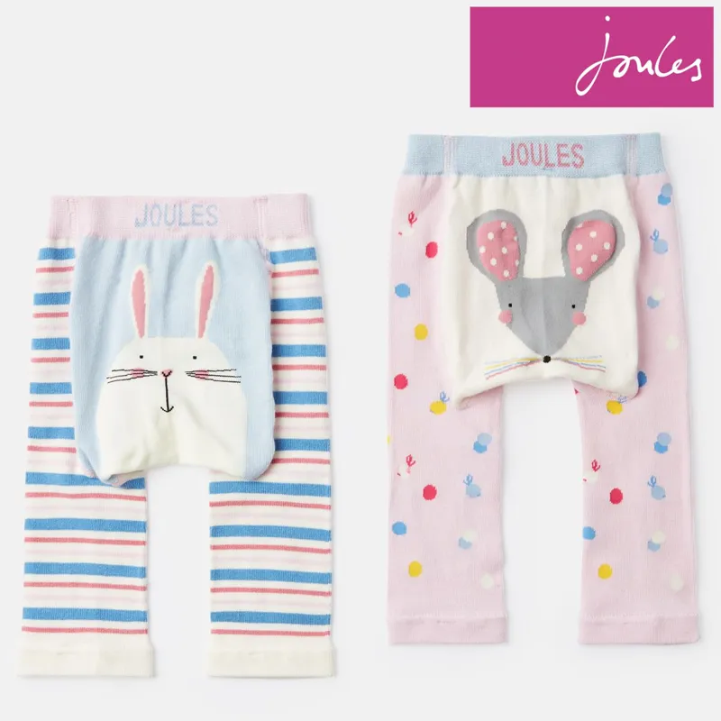 Joules Lively 2 Pack Intarsia Leggings - Multi Bunny Mouse