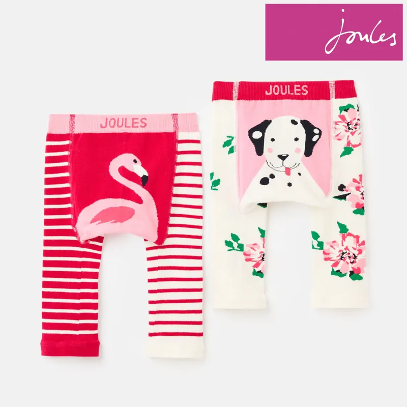 Joules Lively Character Leggings 2 Pack - Multi Flamingo Dog