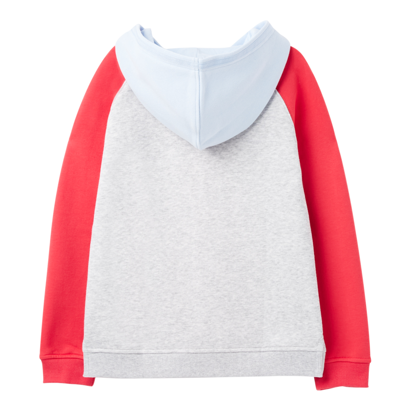 Joules Lucas Embroidered Raglan Sleeve Hooded Jumper - Colour Block Star-1