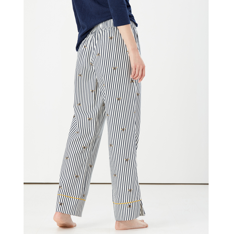 Joules Luna Light Pyjama Bottoms - Navy Cream Bee Stripe-2