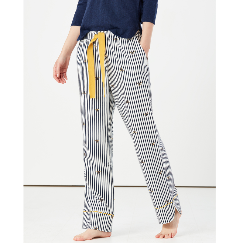 Joules Luna Light Pyjama Bottoms - Navy Cream Bee Stripe-1