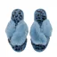 Joules Mabelle Cross Strap Faux Fur Slider - Blue Leopard