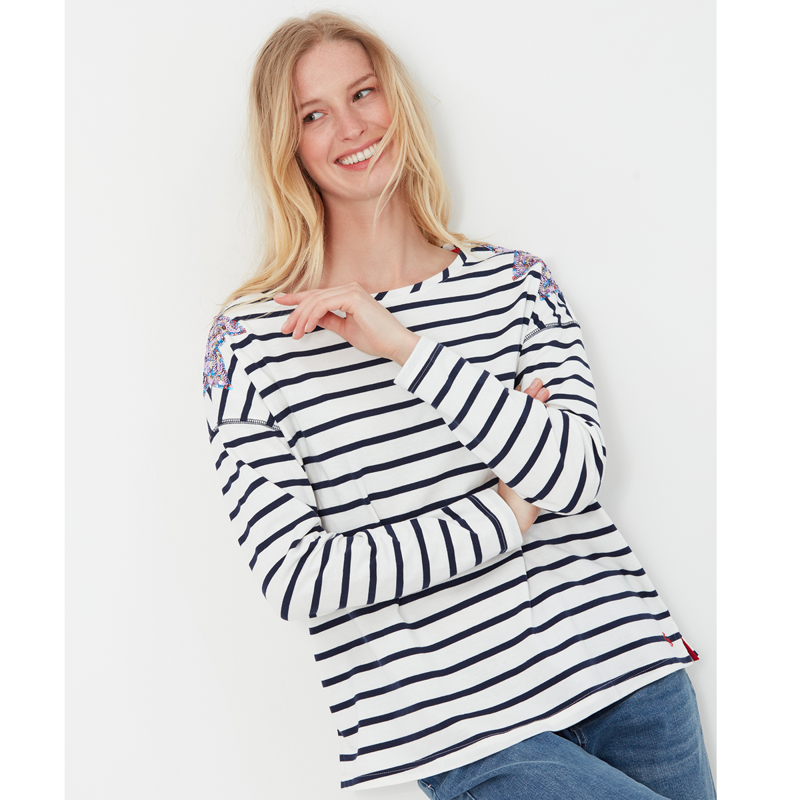 Joules Marina Dropped Shoulder Jersey Top - Sequin Star Embroidery-4