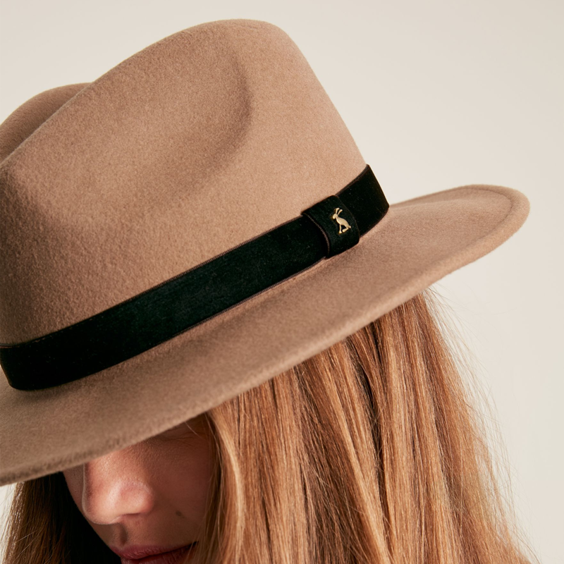 Joules Maude Wool Fedora Hat - Tan-4