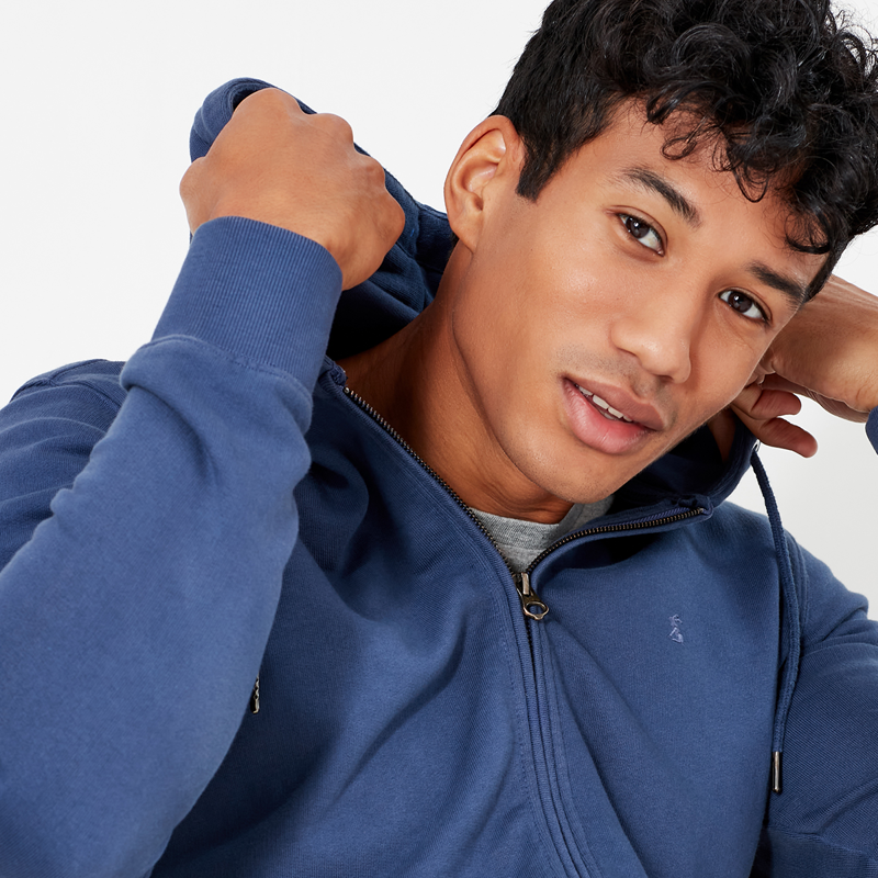 Joules Mayday Garment Dyed Hooded Sweatshirt - Skipper Blue-3